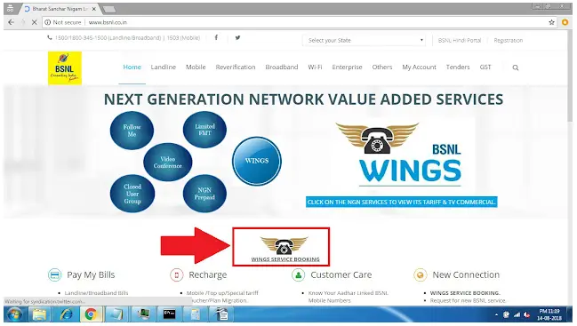 activate bsnl wings