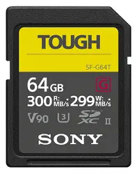 Sony 64 GB Tough High-Speed SDXC UHS-II SD Card