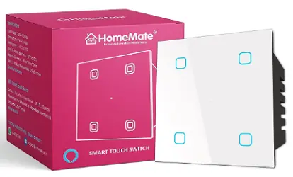 HomeMate Wi-Fi Smart 4 Gang Touch Switch
