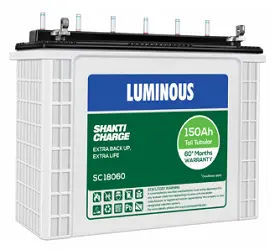 Luminous Shakti Charge SC18060 150Ah Tall Tubular Inverter Battery